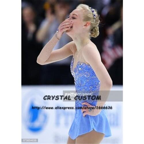 Crystal Custom Figure Skating Dress Girls New Brand Ice Skating Clothes For Competition DR4656