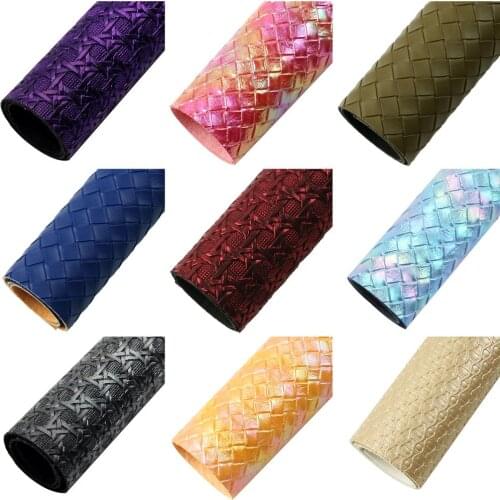 Weave Faux Leather Sheets Bump Texture Synthetic Leather Fabric For Bows Bags Wallet Earring Scrapbook DIY,1Yc20799