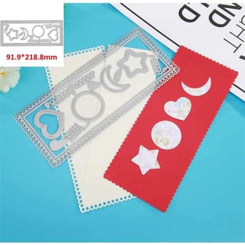 Stitched Moon Circle Heart Star Repetition Frame Metal Cutting Dies Set DIY Scrapbooking Craft Cards Making Template 2020 New