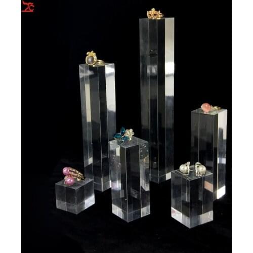 Transparent Acrylic Jewelry Display Stand Column Ring Holder Fashion Home Decor Craft Different Size Available