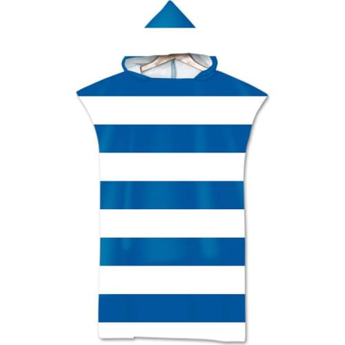 Nordic Striped Bath Beach Towels with Hood Microfiber Hooded Towel Poncho for Swimming Beach Surf Man Woman Bathrobe Beachwear