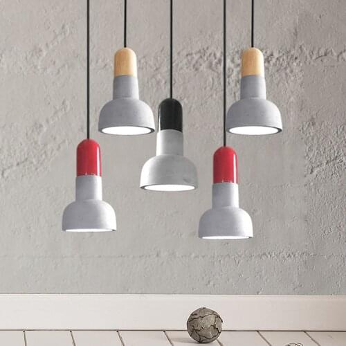 Nordic Cement Small Pendant Lights Industrial Retro Cafe Bar Creative Led Hanglamp Restaurant Home Decor Kitchen Hanging Lights