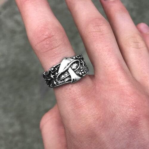 Vintage Star Flower Pattern Ring for Women Men Multi Size Femme Statement Retro Punk Hip Hop Biker Finger Party Night Club Ring