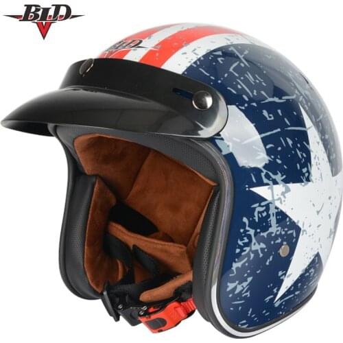 Jet Vintage Helmet Motorcycle Helmet Open Face Retro 3/4 Half Helmet Casco Moto Capacete Motoqueiro DOT