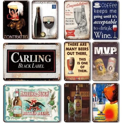 Vintage Poster Ricard Metal Plaque Tin Sign Havana Metal Painting Wall Decor Sign Retro Tiki Bar Pub Decoration Room Decor Plate