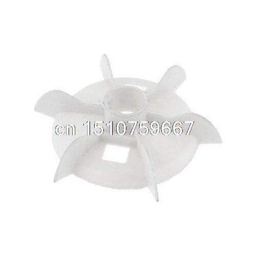 Y112 Replacement White Plastic Inner Dia 2.8cm Six Impeller Motor Fan Blade
