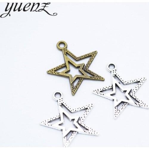 YuenZ 25pcs Double star Charms For Jewelry Making DIY Necklace Bracelets Accessories 22*20mm L322