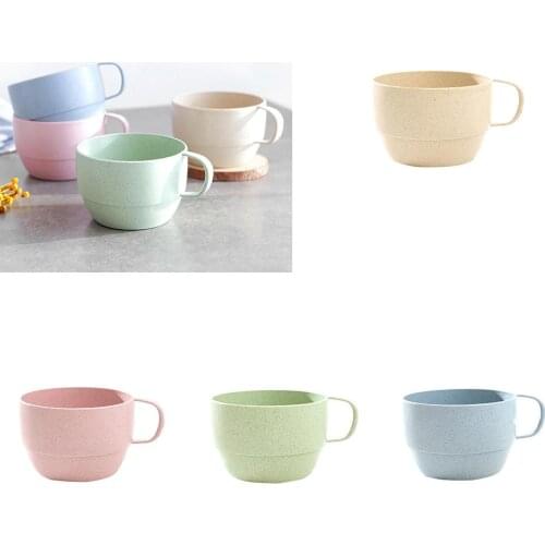 1pc European Style Wheat Straw Breakfast Drinking Milk Mug Coffee Tea Juice Mug