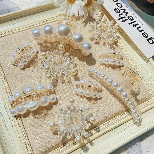 1PC Fashion Woman Classic Elegant Big Pearl Hair Claws Hair Clips Crab Girls Hair Accessories Hairpins Female Ornament Barrettes