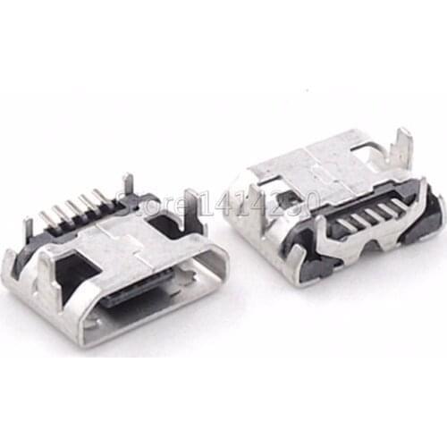 10Pcs Micro USB 5pin Ox Horn Female usb Socket Flat 4pin Socket Mini usb Connector
