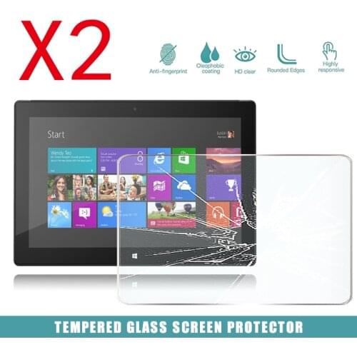 2Pcs Tablet Tempered Glass Screen Protector Cover for Microsoft Surface RT Tablet Computer Anti-Scratch Explosion-Proof Screen