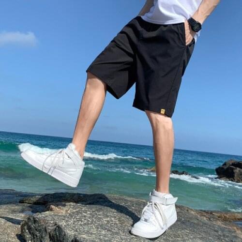 2020 summer thin fashion five-point pants loose casual sports shorts solid color elasticity streetwear short for man