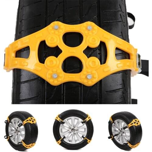 4pcs Universal Car Anti-skid Chains TPU& Steel Car Snow Ice Tire Anti-skid Block Chain Drive Emergency Road