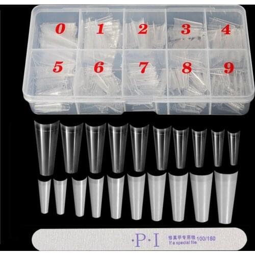 500Pcs Transparent French Coffin False Nail UV Gel Ultra Flexible Fake Nail Acrylic Art Tips Manicure Tools For Nail Extension