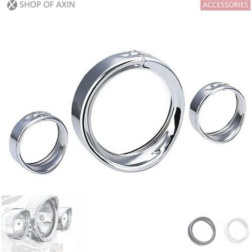 7" Headlight 4.5" Passing Lights Lamp Decorate Trim Ring Visor Cover for Fld Touring Road Kingr Trikeeg