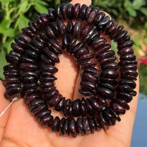 8-12mm Natural Pomegranate Stone Freeform Dark Red Garnet Dondelle Chips Beads For Jewelry Making DIY Bracelet Necklace 15"Inch