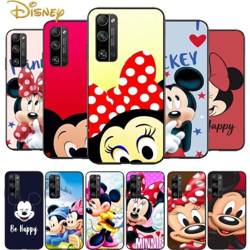 Disney Minnie Mouse Happy for Huawei Honor V30 20 Pro X10 9S 9A 9C 9X 8X 10 9 Lite 8 7 Pro Silicone Soft Black Phone Case