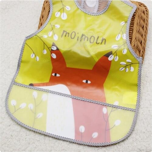 Baby Bibs EVA Plastic Waterproof Lunch Feeding Bibs Baby Cartoon Feeding Cloth Children Baby Apron Baby Bib