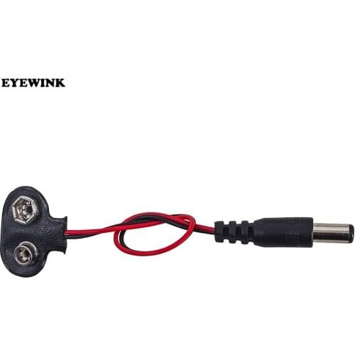 1pcs Experimental 9V Battery Snap Power Cable to DC 9V Clip Male Line Battery Adapter For Arduino Uno R3 DIY Jack Connector