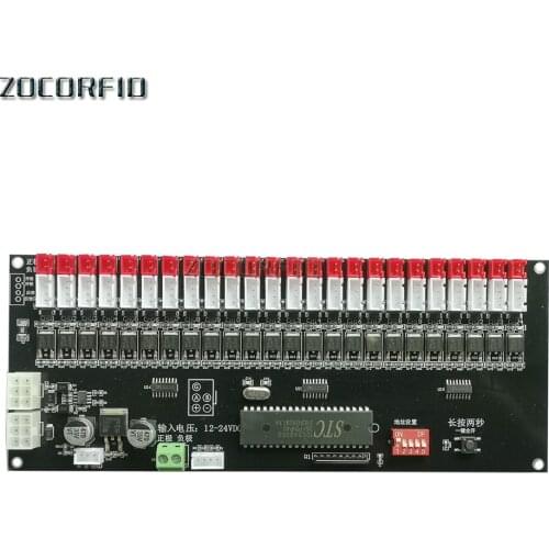 24CH Smart electronic cabinet Lock Control board Smart locker Storage Cabinet controller 12V/24V With LED light pin
