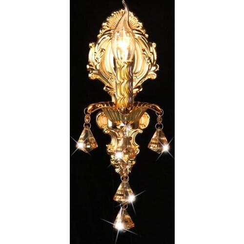 European style E14 candle crystal zinc alloy wall lamp mirror front bedside bedroom aisle decoration lights