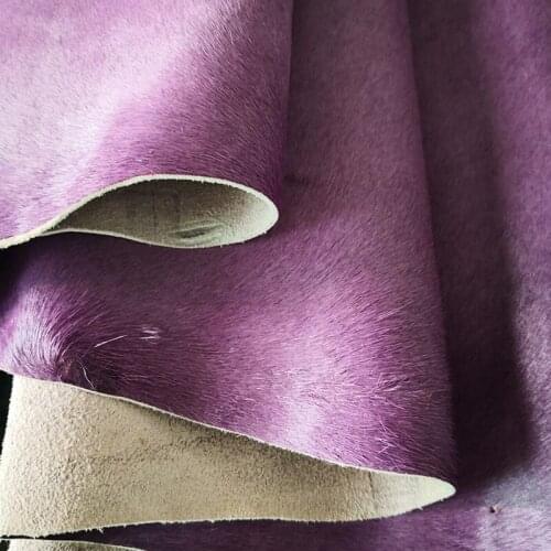 Purple Horse Fur Leather Plet Fabric for Cushion/home decoration/Sandal,Free Shipping