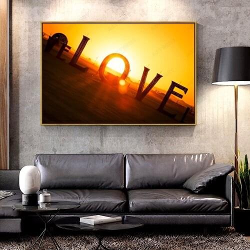 Forbeauty Oil Canvas love-sunset Painting For Home Decoration Wall Art