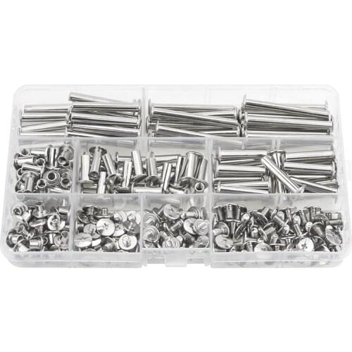 Hot Chicago Screw Binding Screws Posts Assortment Kit for DIY Leather Bookbinding Crafts(120Pcs,M5)