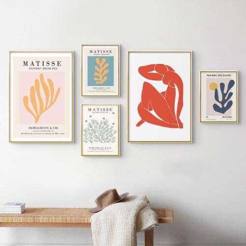 Henri Matisse Classic Abstract Female Body Leaf Print Wall Art Canvas Painting Picture Exhibition Poster Living Room Home Decor