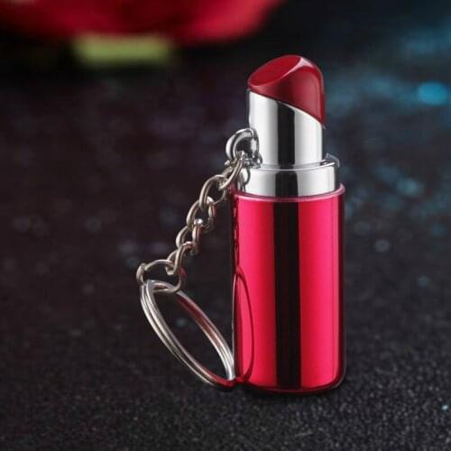 Girls Lipstick Pendant Lighter Portable Inflatable Metal Open Fmale Encendedores Cigarette Smoking Isqueiro Gadgets for WoMen