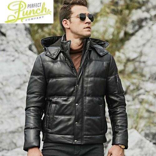 Jacket Sheepskin Geunine Leather Men Plus Size Duck Down Winter Coat for Mens Clothing Casacos 164 YY777