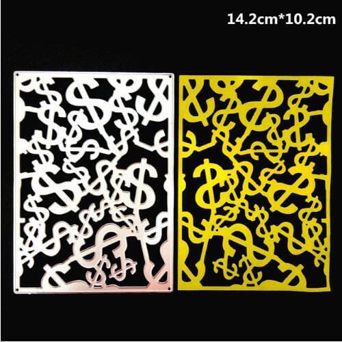 Irregular US Dollar Money Maze Metal Cutting Dies Stencils for Scrapbooking Greeting Words Paper Craft Die Decorative Embossing
