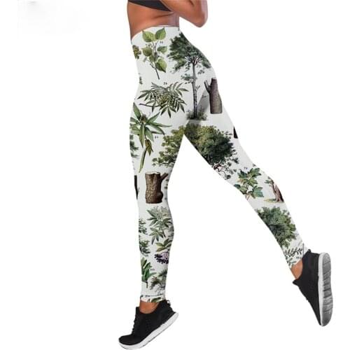CLOOCL Women Leggings Felled Wood Print High Waist Elasticity Legging 3D Trousers Female for Outdoor Fitness Jogging Pants