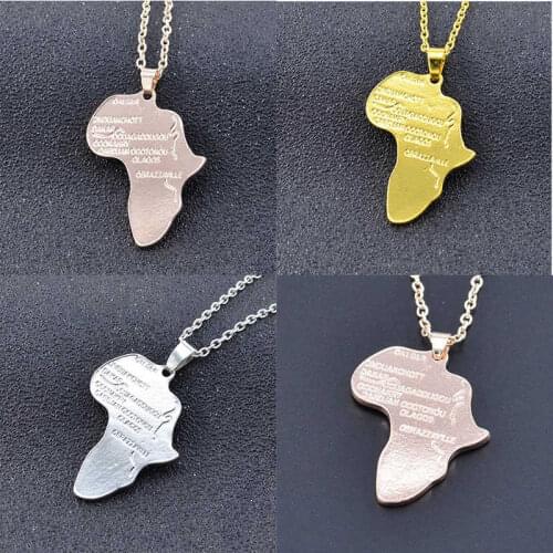 Fashion Men Women Pendant Map 24" Necklace Jewelry Continent Big Africa Unisex Necklace