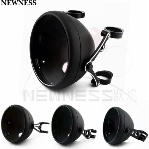 Motorcycle 7" Bucket Shell Headlamp Bracket Front Fork Headlight Mount Holder Clamp CNC Fork Tube Spotlight Headlight