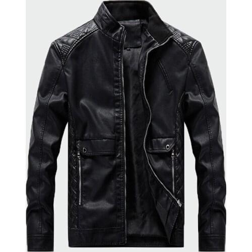 New Spring Autumn Mens Leather Jackets Motorcycle PU Coat Male Casual Leather Zippper Coats Slim Fit Mens Brand Clothing ML277