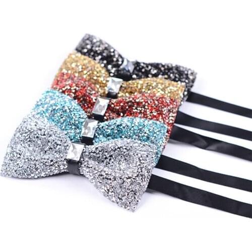 Rhinestone bow tie men fashion shining ties
