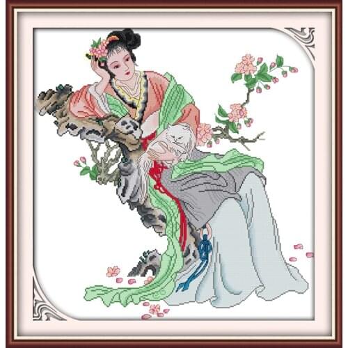 Qin Keqing cross stitch kit people 18ct 14ct 11ct count print canvas stitches embroidery DIY handmade needlework