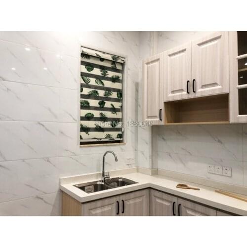 Nordic Style half blackout roller blinds Aluminium alloy window blinds Polyester fiber Fabric zebra blinds for Kitchen/Toilet