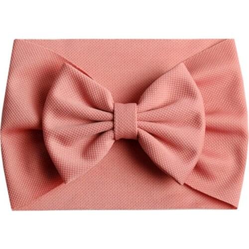 2020 Wide Turban Popular 5'' Big Hair Bow Headband For Girls Headwrap Textured Fabric Elastic Kids DIY Hair Accessories