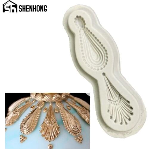 SHENHONG Gem Pendant Fondant Cake Decorating Tools Chocolate Gumpaste Moulds Cupcake Baking Moulds