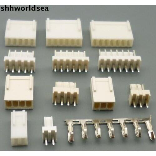 Shhworldsea 100sets/Lot Connector Leads Header 2.54mm KF2510 2P 3P 4P 5P 6P 7P 8P 9P 10P Kit Housing Pin header Terminal