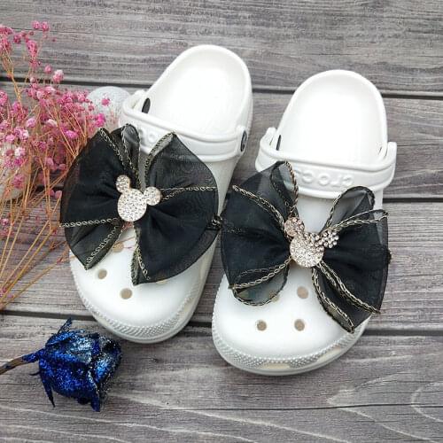 Cute High Quality Croc Charms Designer Fashion Colorful Bow-knot Charms for Crocs DIY Elegant Clogs Shoe Buckle Kids Girls Gift