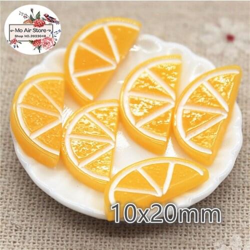 Orange slice fruit 20PCS 20mm Resin Flatback Cabochon Miniature Food Art Supply Decoden Charm Craft