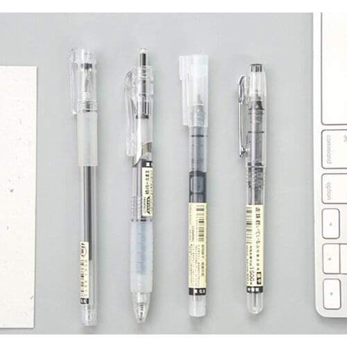 4 pcs/set Creative Press Gel Pen Black Neuter Pen 0.5mm Drawing Pens School Writing Stationery Supplies High Quality