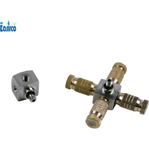 5pcs/pack)Brass mist nozzle holder with 4 sites in 10/24'' thread. 4 thread nozzle holder. Free Shipping