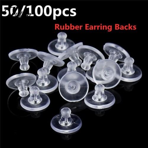 50PCS Holders Stoppers Soft Nut Silicone Heavy Duty Rubber Earring Backs Sleeves Wholesale