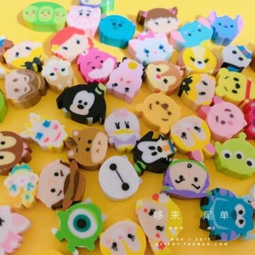 50PCS/lot 1cm Disney tail order bulk cargo cartoon patch doll three eyed strawberry bear Dumbo Mickey Minnie