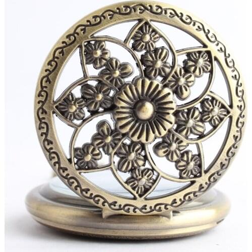 50pcs/lot DHL Free Shiping New Arrival Windmill Flower Pocket Watch Men Women Vintage Flip Quartz Pocket Watch Wholesale