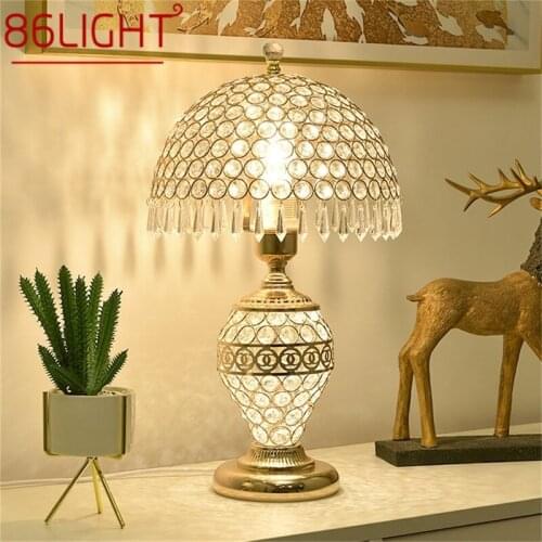 86LIGHT Crystal Table Lamp Dimmer luxury With Remote Control For Home Modern Creative Light bedside